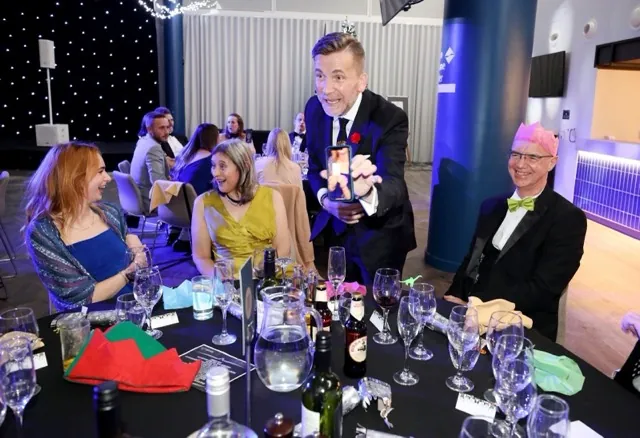 Martin Sanderson performing for guests at a private celebration